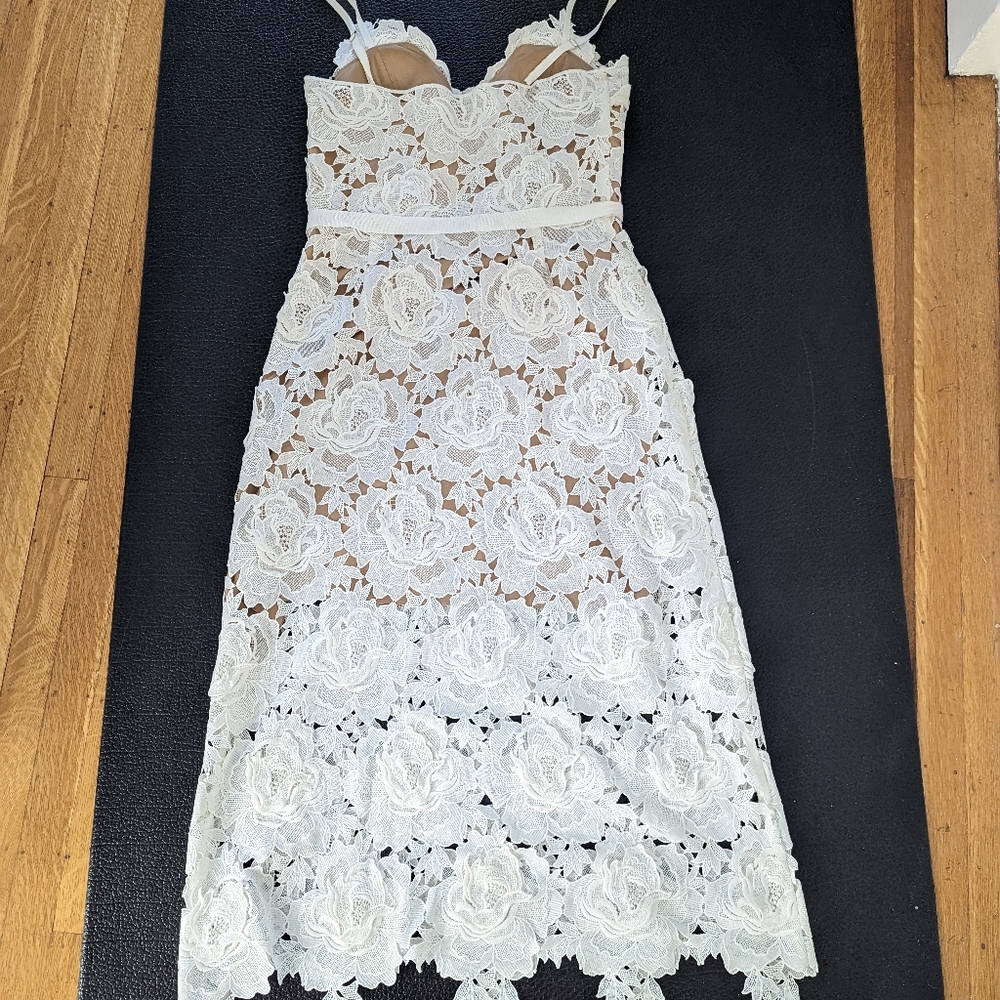 Catherine Deane BHLDN white Frida dress size 10 guipure lace - Picture 8 of 12